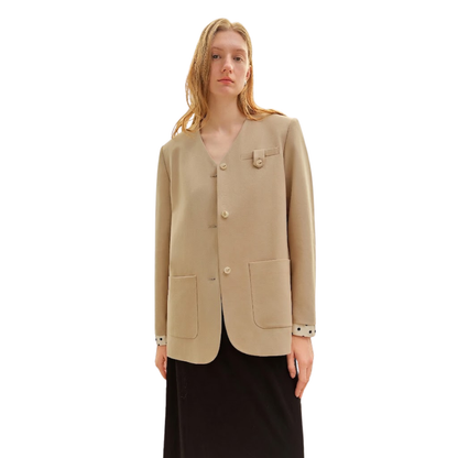 Retro Polka Dot Slim Blazer