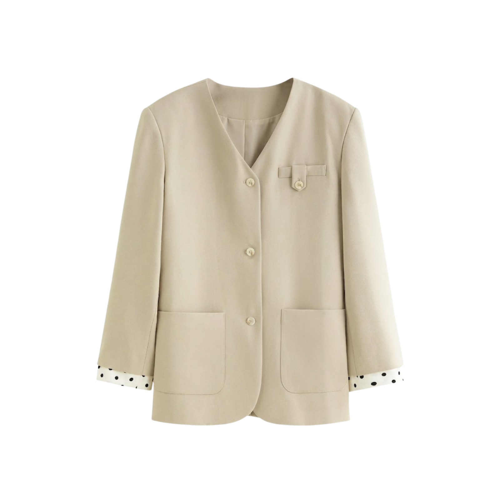 Retro Polka Dot Slim Blazer