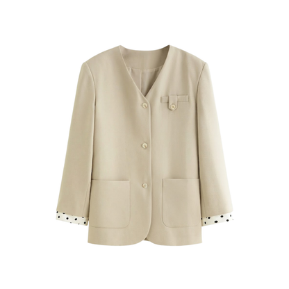 Retro Polka Dot Slim Blazer