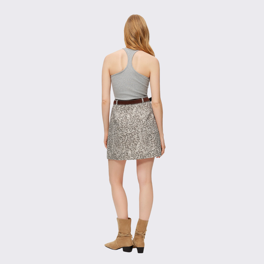 Leopard Print A-Line Mini Skirt