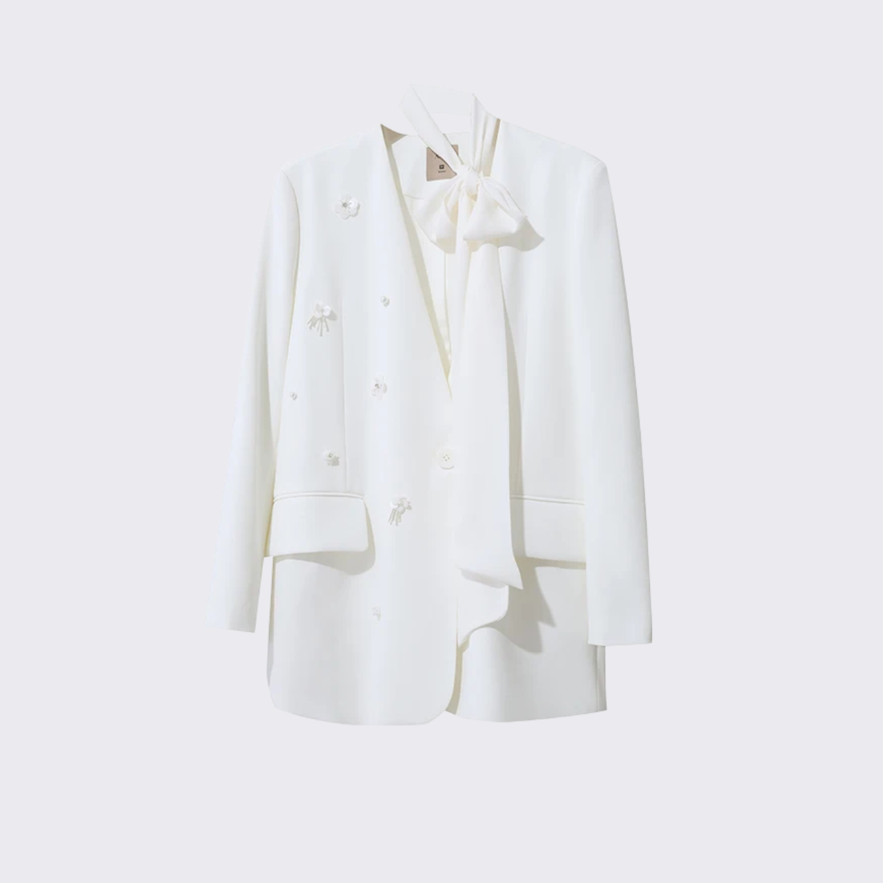 Feminine Floral Bow Blazer