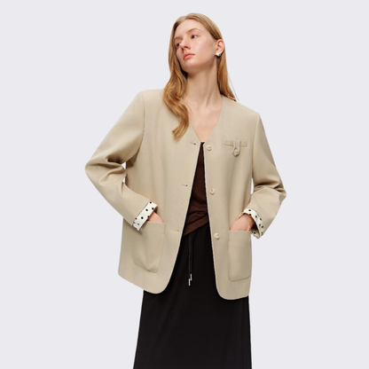 Retro Polka Dot Slim Blazer