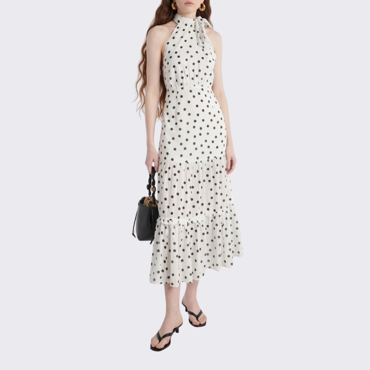 Elegant Polka Dot Maxi Dress