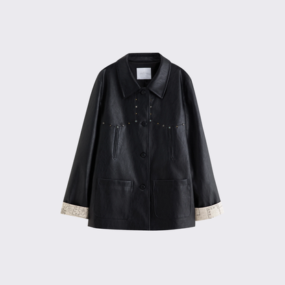 Loose Fit Leather Jacket