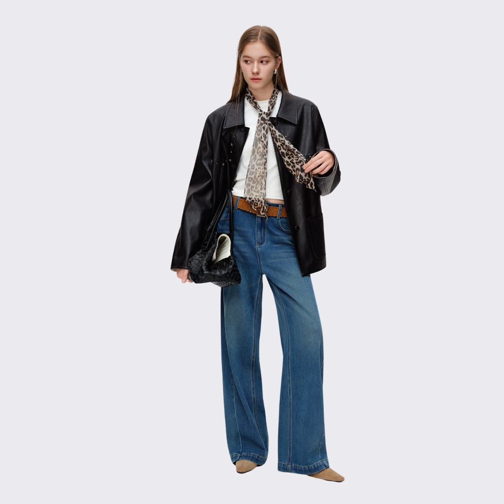 Loose Fit Leather Jacket