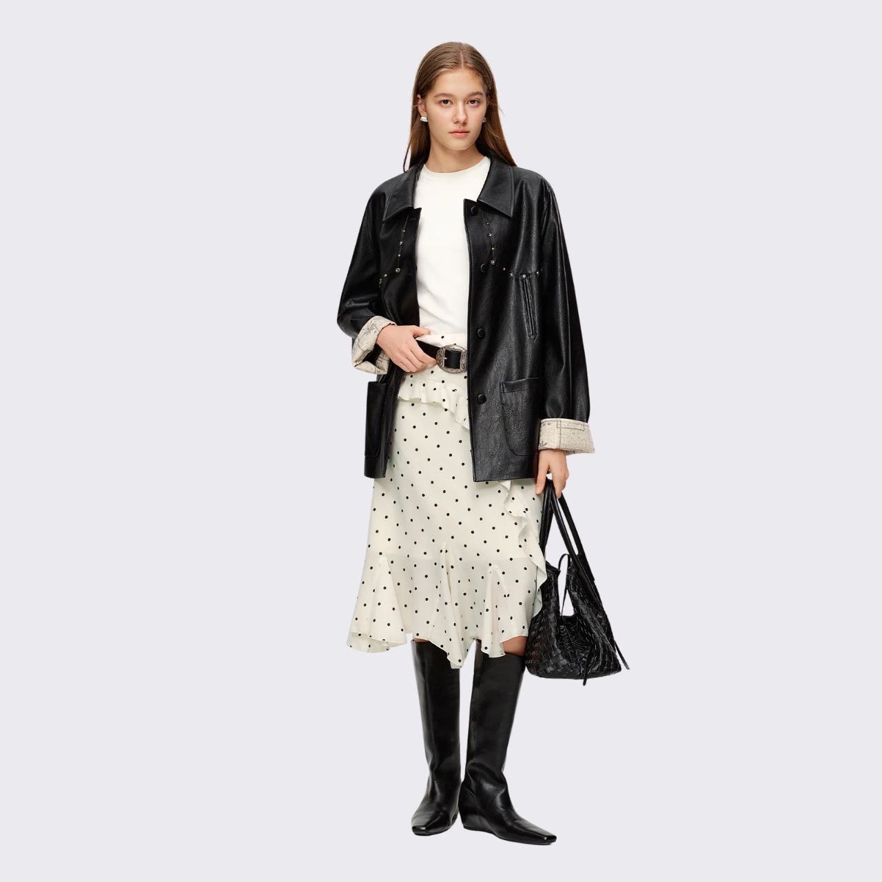 Loose Fit Leather Jacket