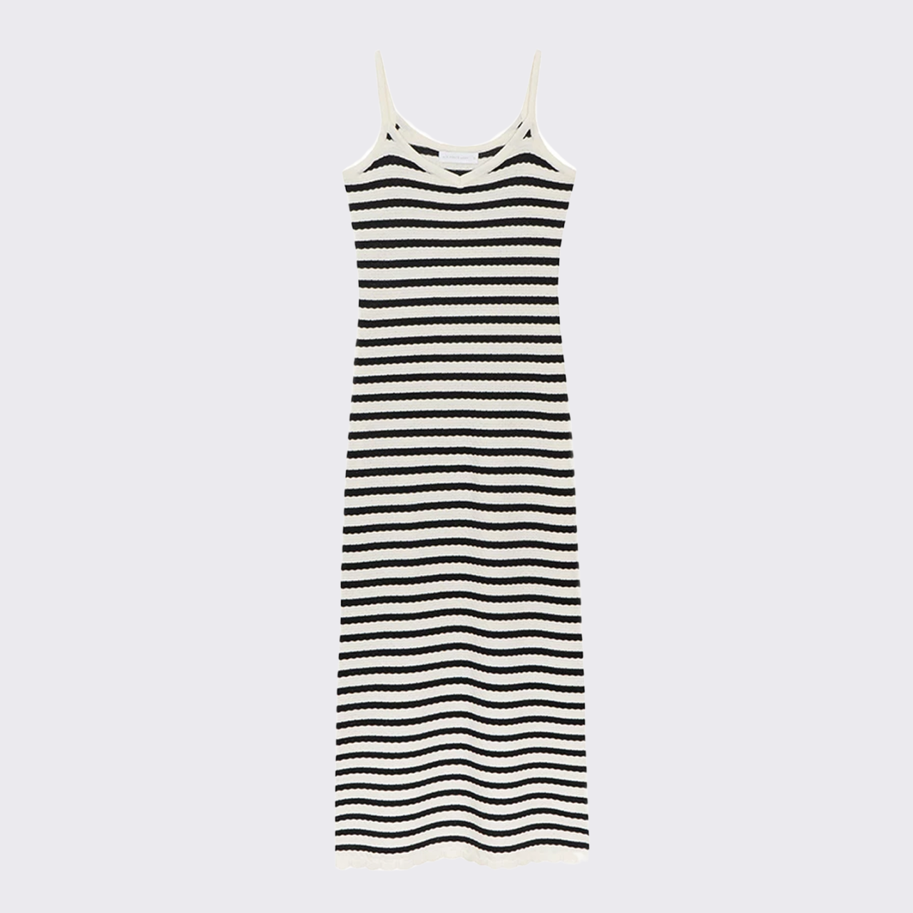 Contrast Trim Striped Knit Maxi Dress