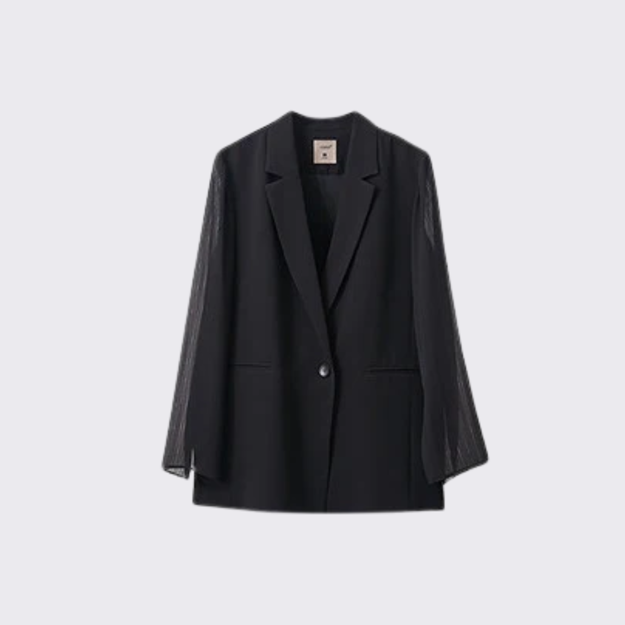 Sheer Sleeve Black Blazer