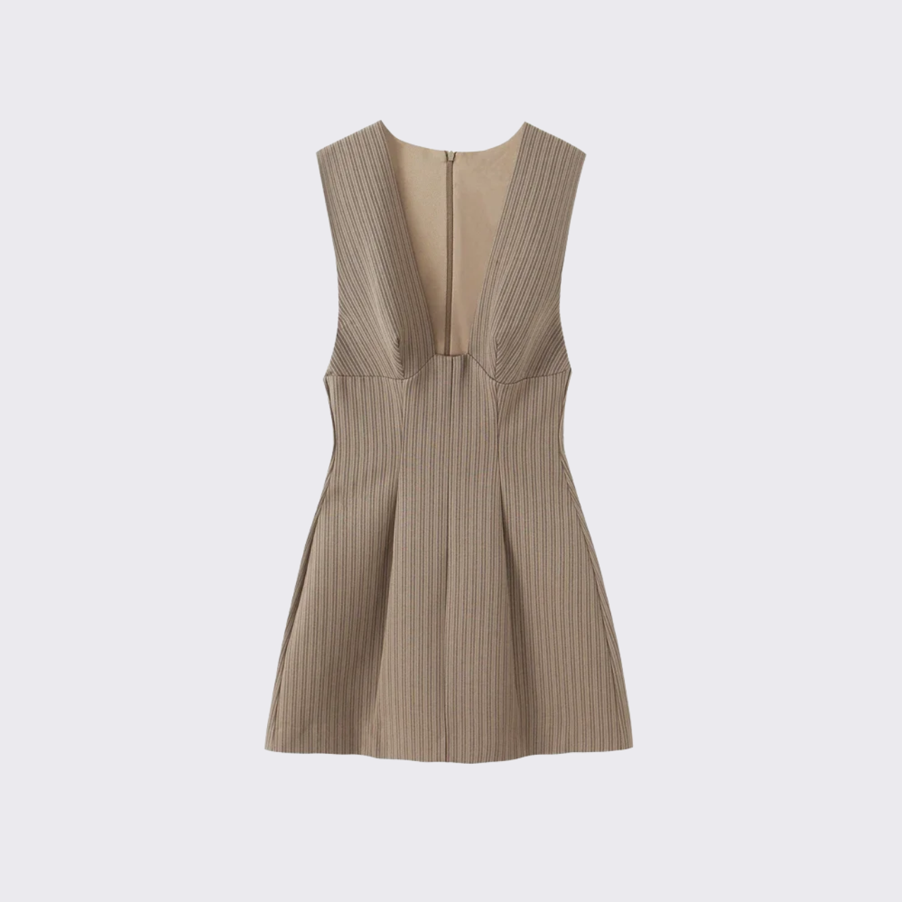 Pinstripe Tailored Pleated Dress