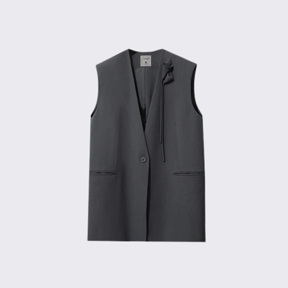 Sleeveless Knot Detail Blazer