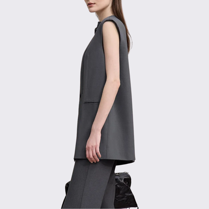 Sleeveless Knot Detail Blazer