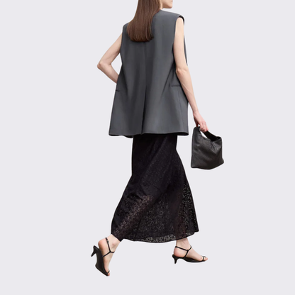 Sleeveless Knot Detail Blazer