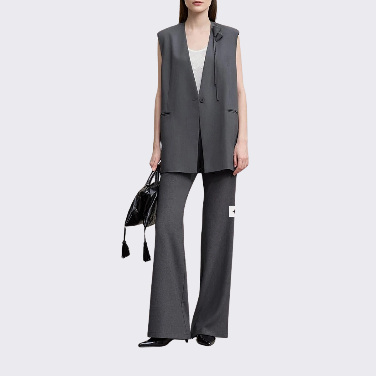 Sleeveless Knot Detail Blazer