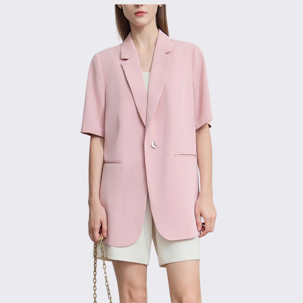 Short Sleeve Pink Blazer