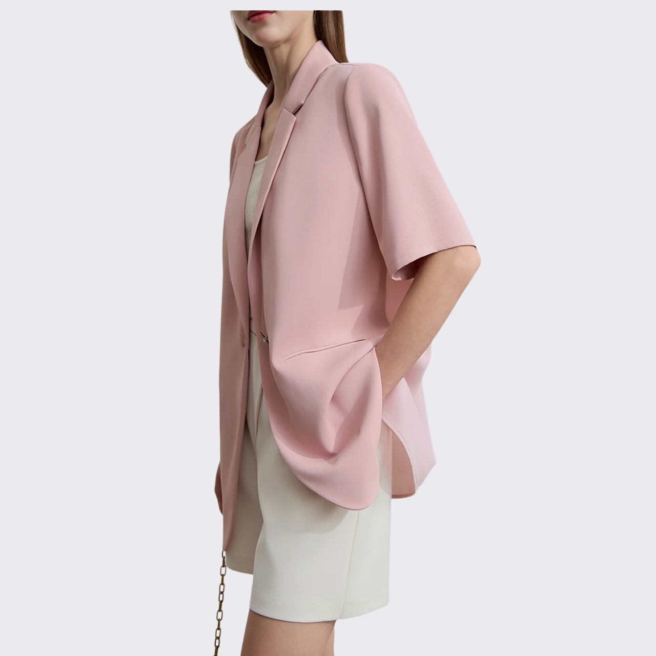 Short Sleeve Pink Blazer