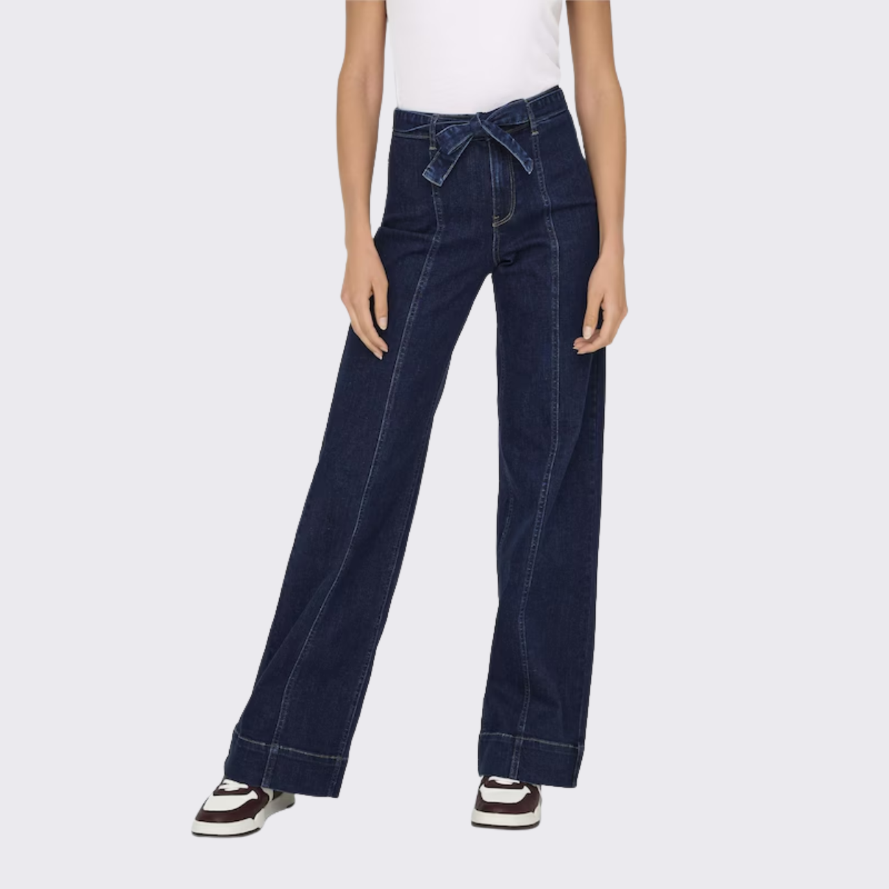 Dark Blue Wide Leg Denim Jeans