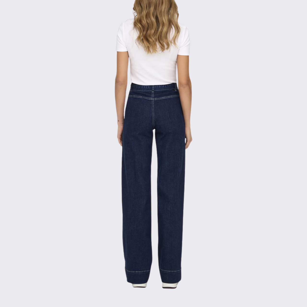 Dark Blue Wide Leg Denim Jeans