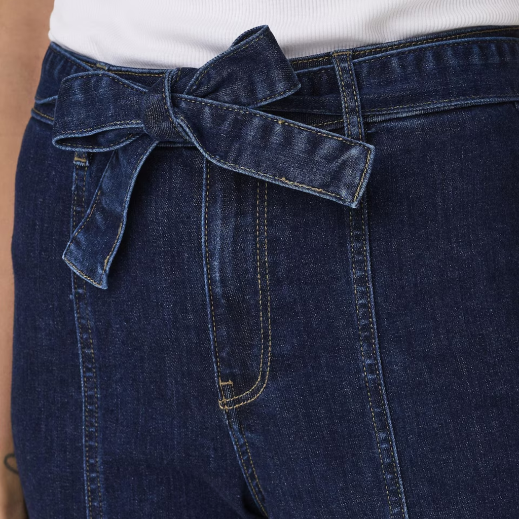 Dark Blue Wide Leg Denim Jeans