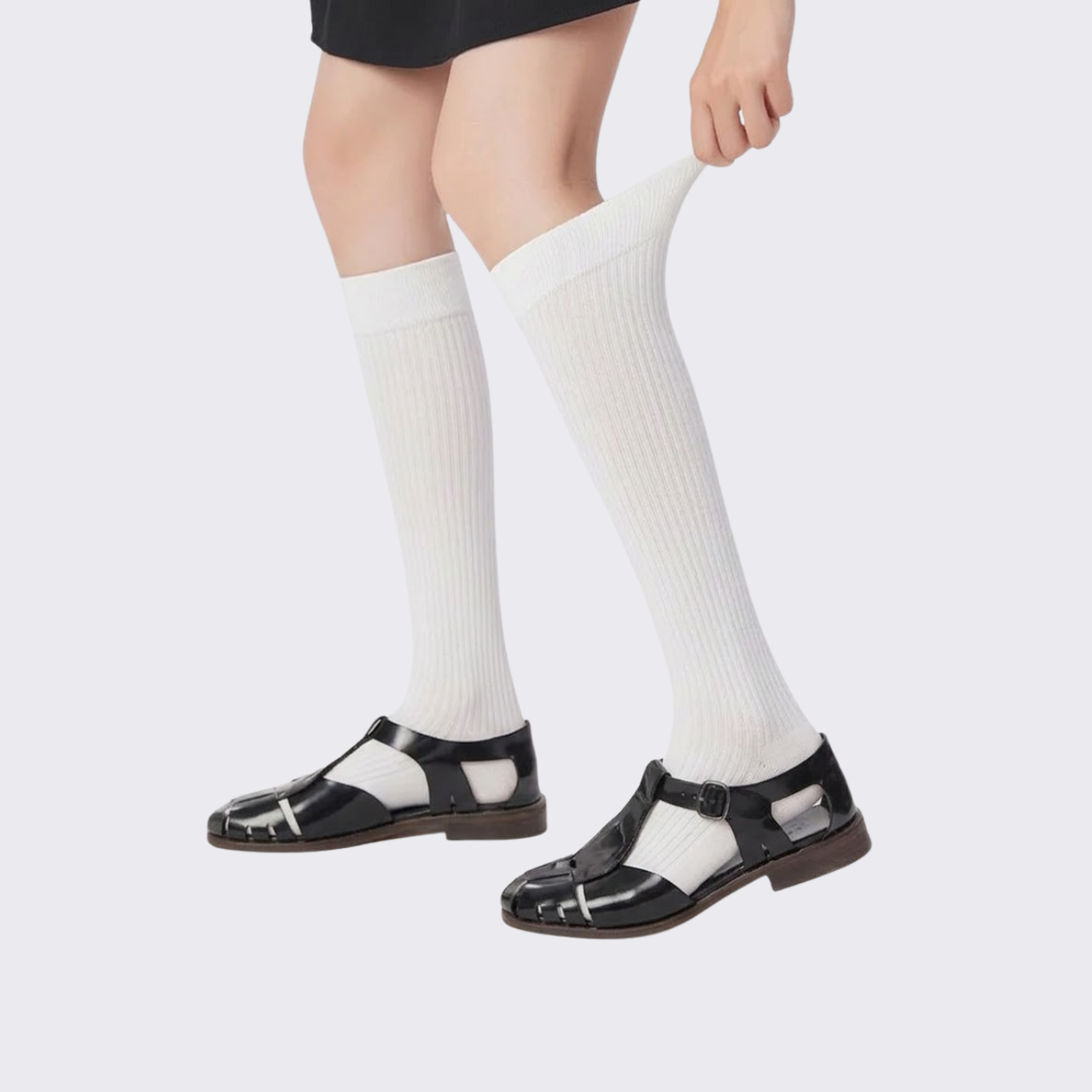 Ribbed Knee High Socks