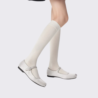 Ribbed Knee High Socks