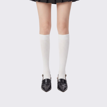 Ribbed Knee High Socks