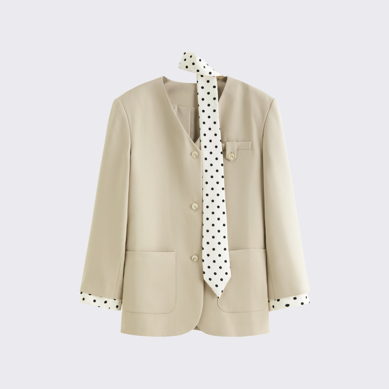 White & Black Spot Tie