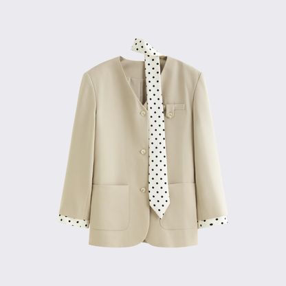 White & Black Spot Tie