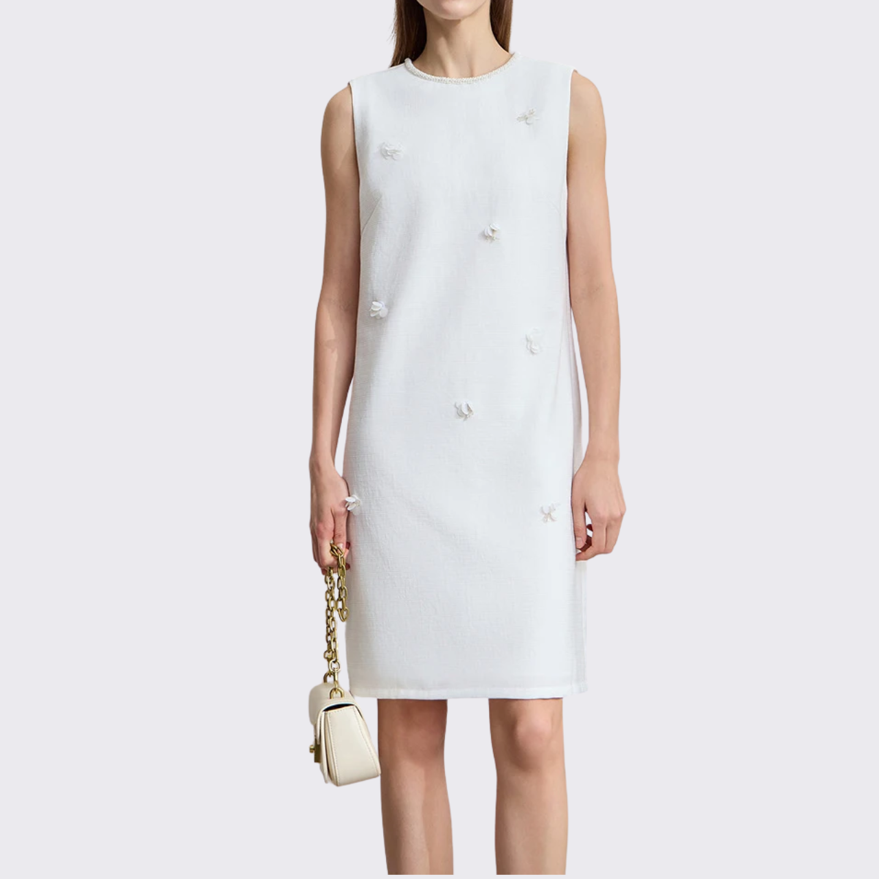 Pearl Embellished Shift Dress