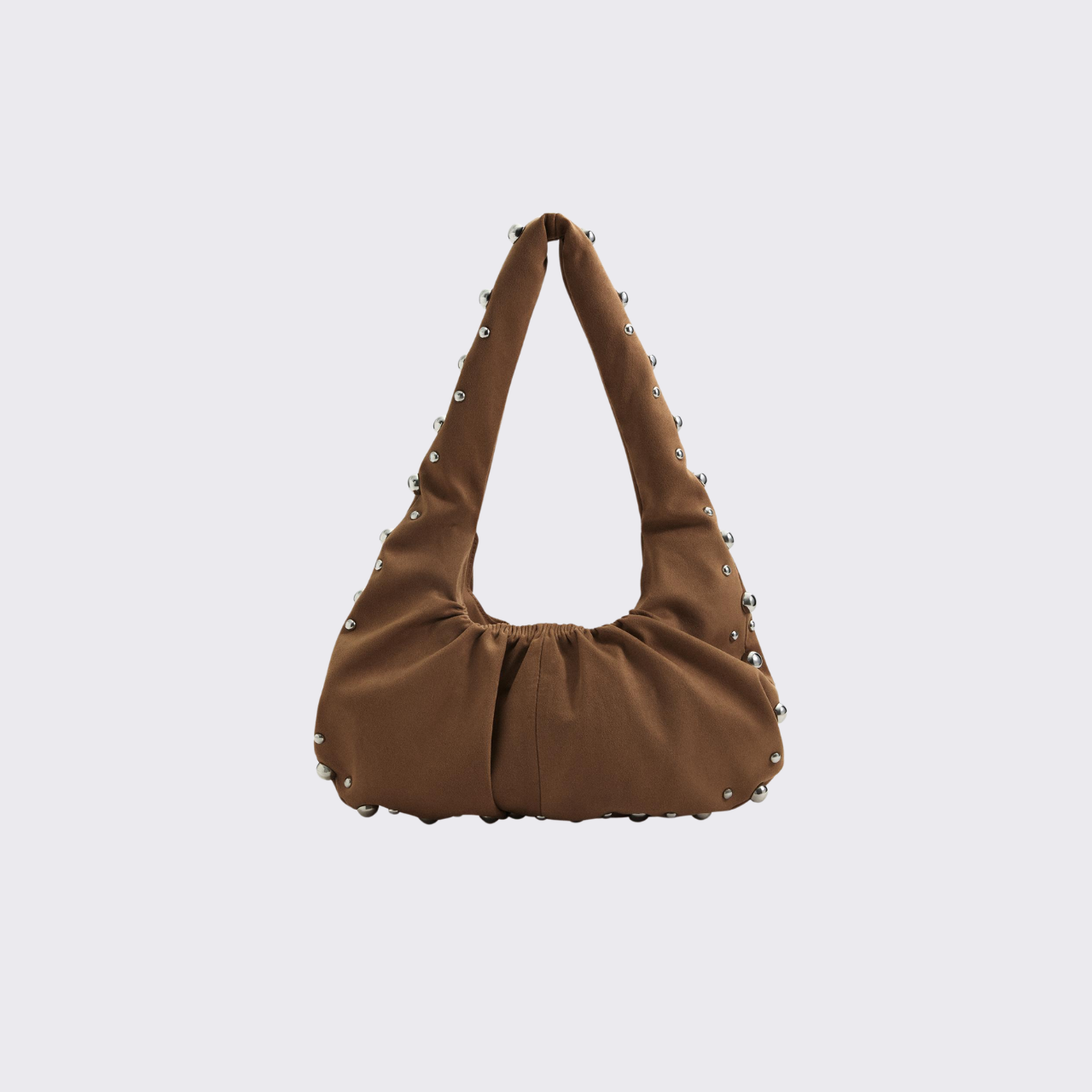 Studded Suede Slouchy Bag