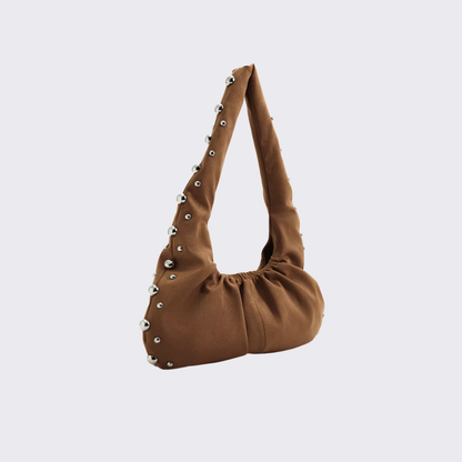 Studded Suede Slouchy Bag