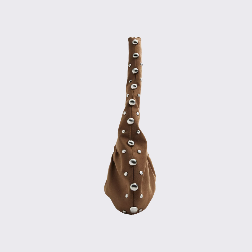 Studded Suede Slouchy Bag
