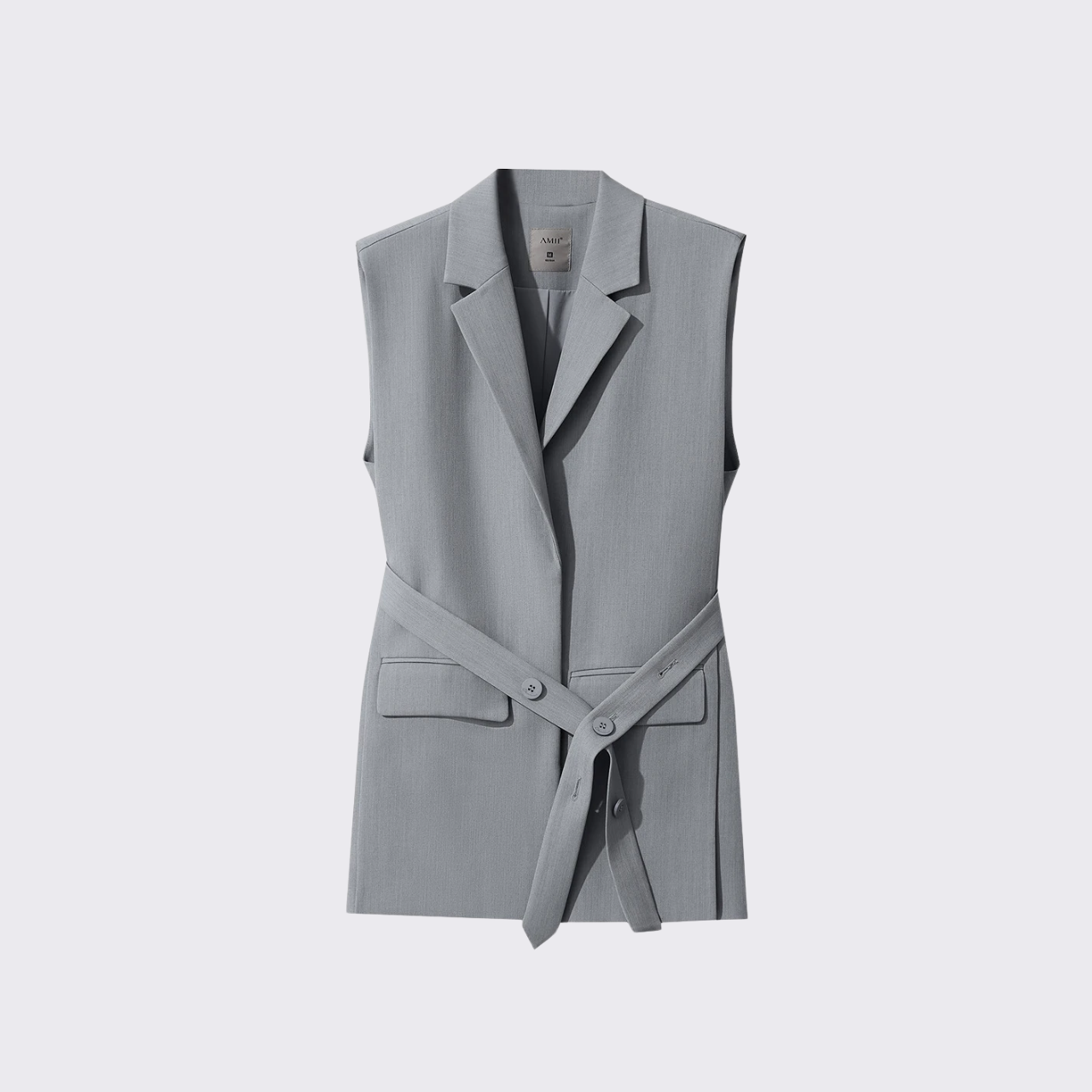Tailored Belted Vest Blazer