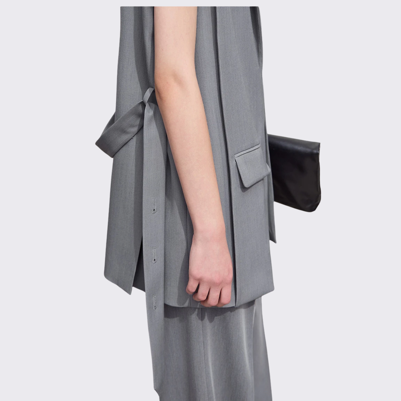 Tailored Belted Vest Blazer