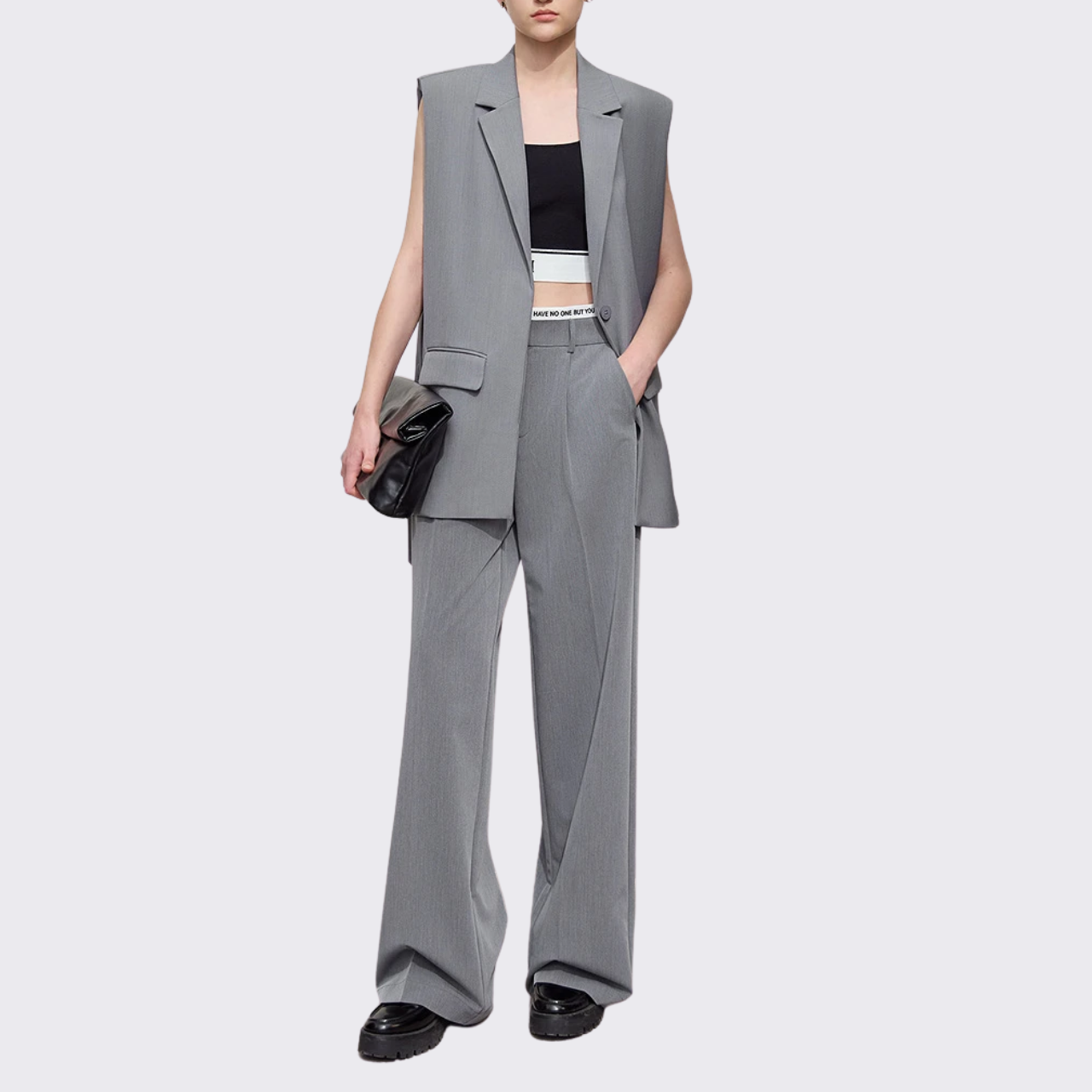 Tailored Belted Vest Blazer