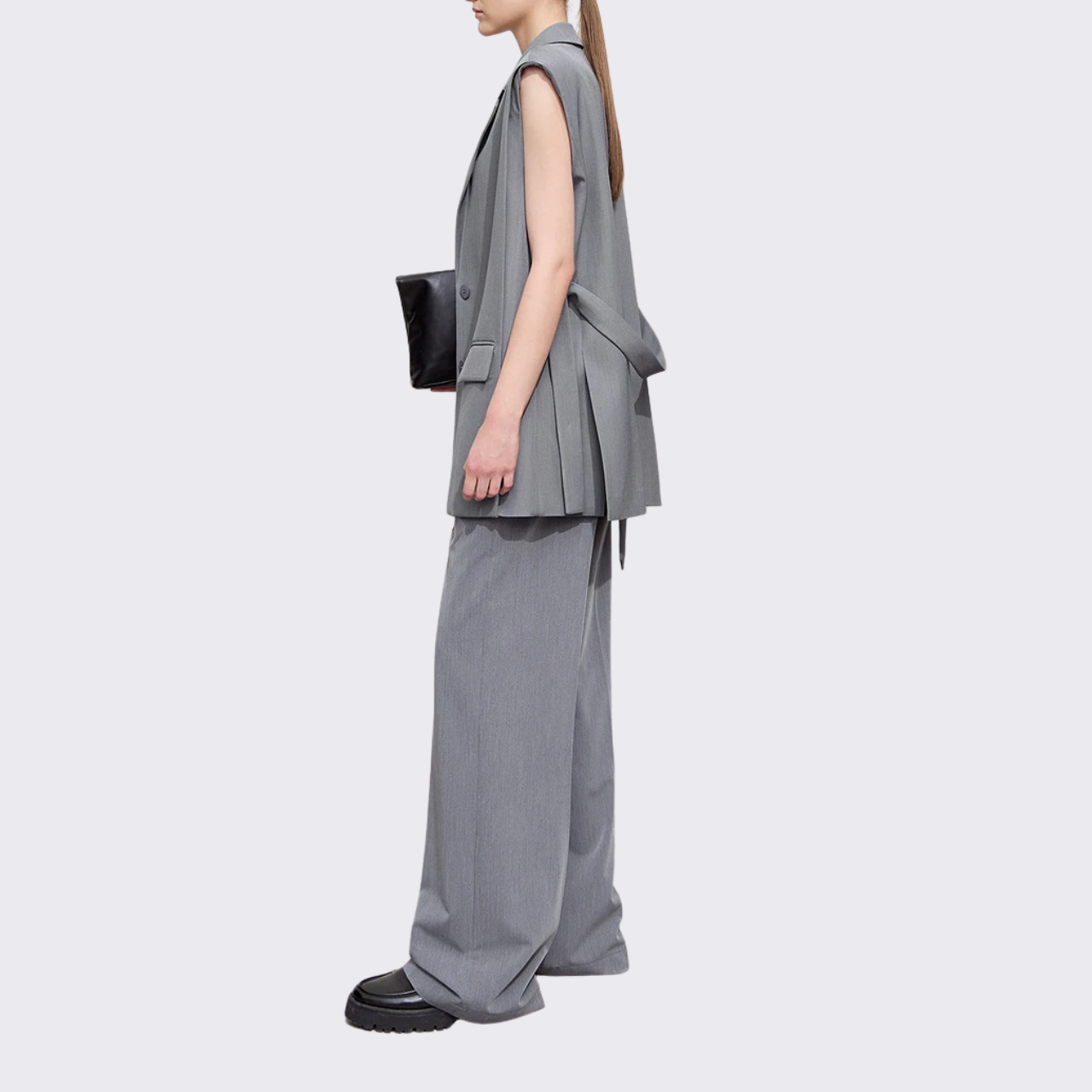 Tailored Belted Vest Blazer